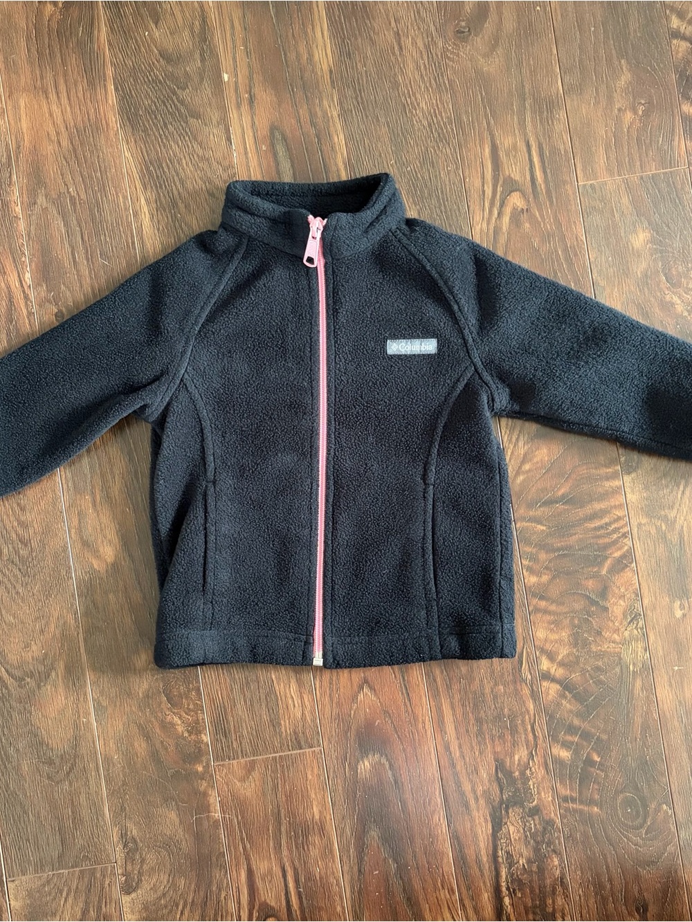 Black Columbia Fleece Jacket with Pink Zipper